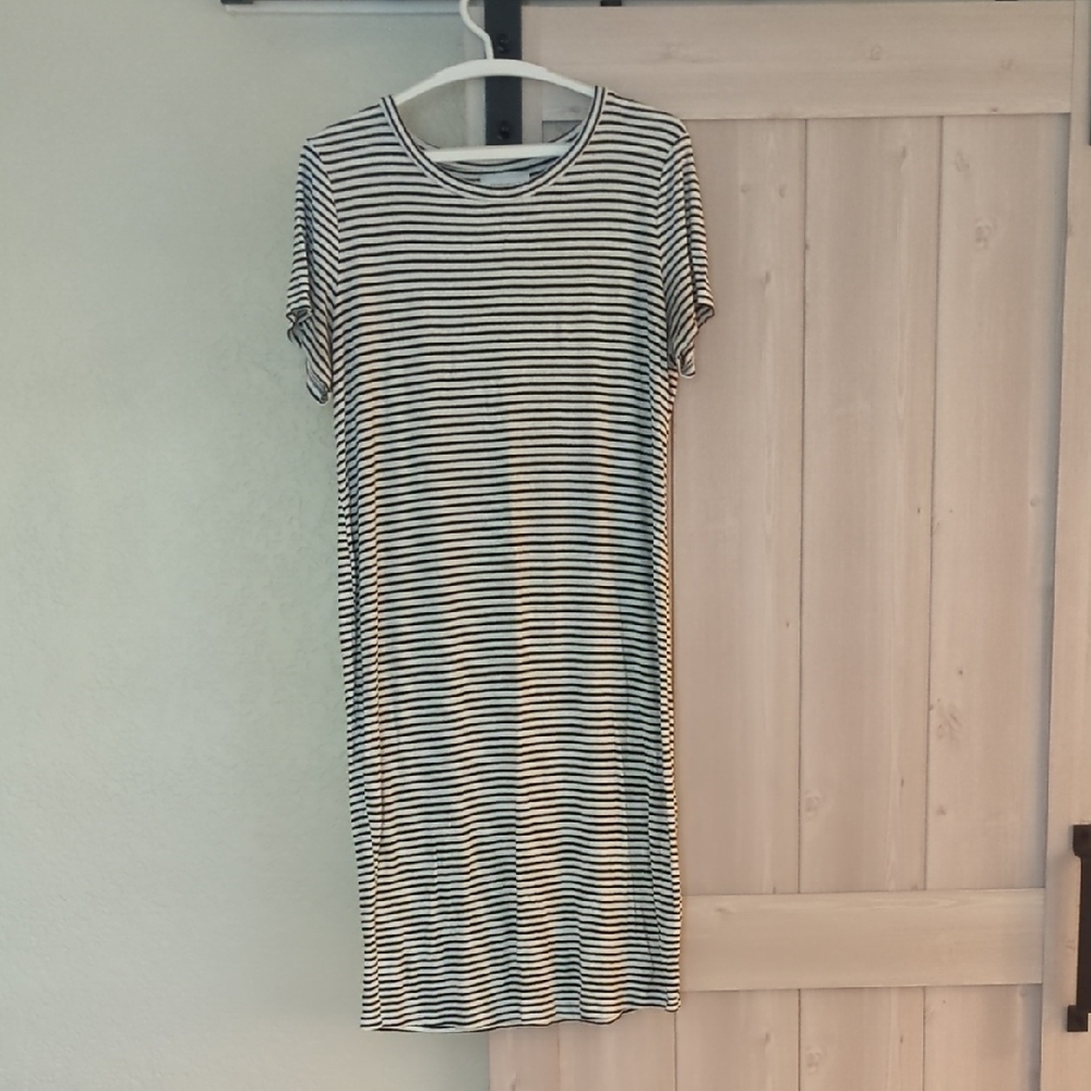 Striped Black and White Maternity Dress